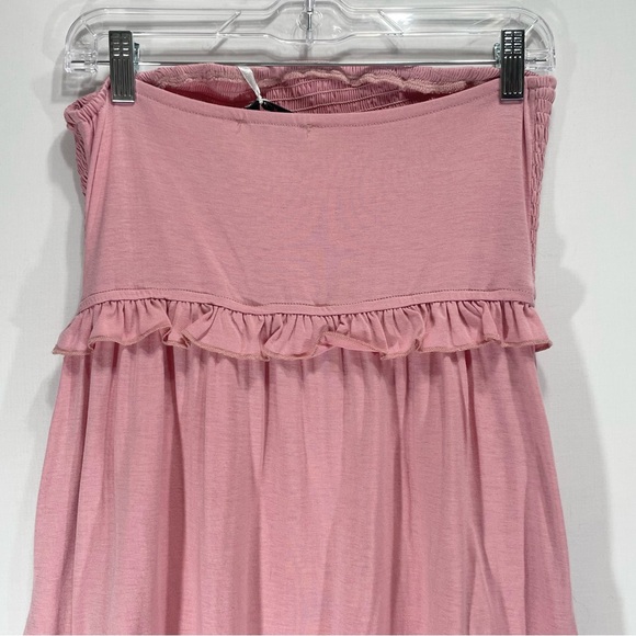 NWT Grace Karin Pink Strapless Smocked Maxi Dress with Pockets Women's Medium - Picture 6 of 9